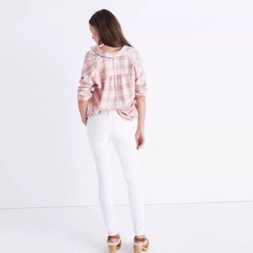 Madewell Oversized Ex Boyfriend Shirt Plaid Blush - Picture 5 of 7